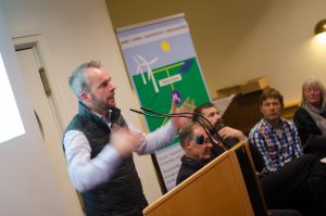 Ove Petersen, Geschäftsführer der Firma GP-Joule, am 30.03.2017 in Flensburg (Borgerforeningen), auf der Veranstaltung "Flensburg braucht eine Wasserstofftankstelle für die Energiewende"